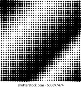 Abstract halftone vector element. Modern doted background. Conceptual vector shape for design posters, business cards, postcards, labels, text and inscriptions. Vintage form.