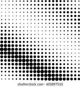 Abstract halftone vector element. Modern doted background. Conceptual vector shape for design posters, business cards, postcards, labels, text and inscriptions. Vintage form.
