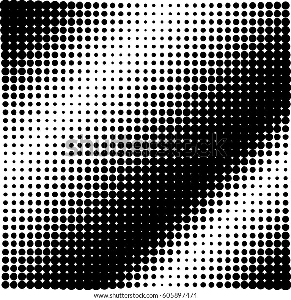 Abstract halftone vector\
element. Modern doted background. Conceptual vector shape for\
design posters, business cards, postcards, labels, text and\
inscriptions. Vintage\
form.