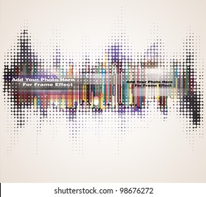 Abstract Halftone Vector Frame