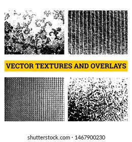 Abstract halftone vector illustration. Grunge textures and overlays for background and design.