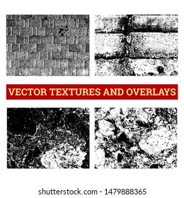 Abstract halftone vector illustration. Grunge textures and overlays for background and design.