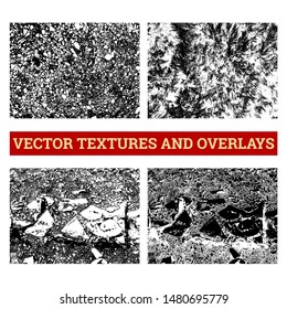 Abstract halftone vector illustration. Grunge textures and overlays for background and design.