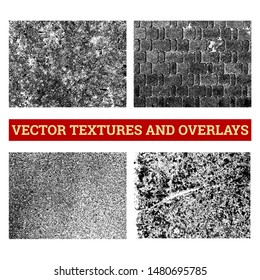 Abstract halftone vector illustration. Grunge textures and overlays for background and design.