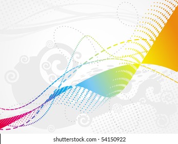 abstract halftone vector wave illustration