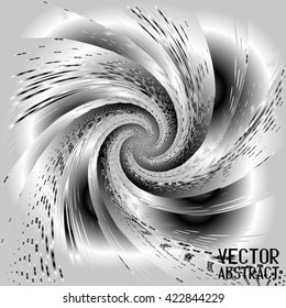 Abstract Halftone Wave Background. Black and White Dots Pattern. Vector Illustration