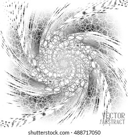 Abstract Halftone Wave Background. Black and White Dots Pattern. Vector Illustration