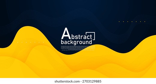 Fondo de onda de semitono Abstractas con diseño de concepto de patrón de elemento de color azul y amarillo. Fondo de fluido de Anuncio de moda. Vector Eps10