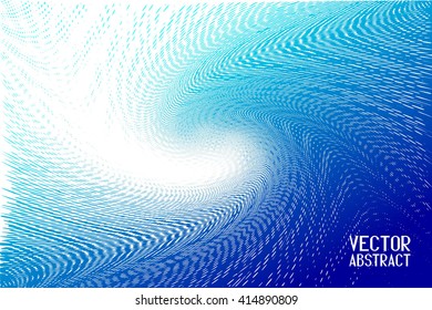 Abstract Halftone Wave Background. Blue Dots Pattern. Vector Illustration