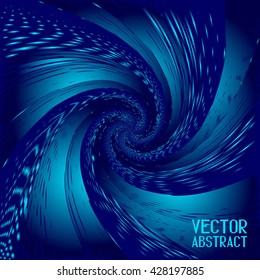 Abstract Halftone Wave Background. Blue Dots Pattern. Vector Illustration