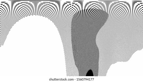 abstract halftone wave background. Curved gradient texture or pattern.