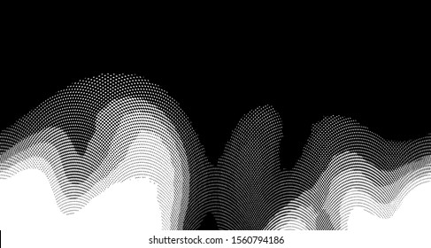 abstract halftone wave background. Curved gradient texture or pattern.