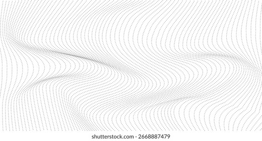 Fondo de onda de semitono Abstractas con líneas de puntos dinámicos — Patrón de Vector