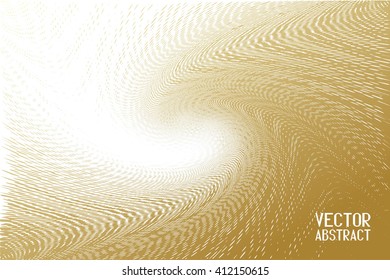 Abstract Halftone Wave Background. Golden Dots Pattern. Vector Illustration