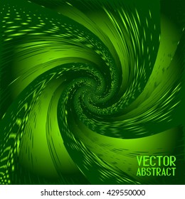 Abstract Halftone Wave Background. Green Dots Pattern. Vector Illustration