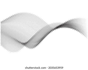 Abstract halftone wave background. Modern gradient halftone pattern vector illustration. Black and white Halftone dot art. 