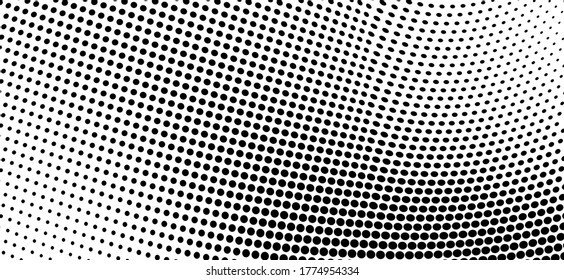 Abstract halftone wave background. Monochrome grunge pattern. Vector art texture. Template for printing on business cards, posters, wrapping paper