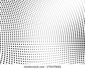 Abstract halftone wave background. Monochrome grunge pattern. Vector art texture. Template for printing on business cards, posters, wrapping paper