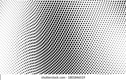 Abstract halftone wave background. Monochrome grunge pattern. Vector art texture. Template for printing on business cards, posters, wrapping paper