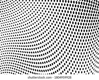 Abstract halftone wave background. Monochrome grunge pattern. Vector art texture. Template for printing on business cards, posters, wrapping paper