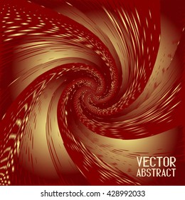 Abstract Halftone Wave Background. Red Dots Pattern. Vector Illustration