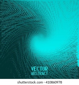 Abstract Halftone Wave Background. Turquoise Dots Pattern. Vector Illustration