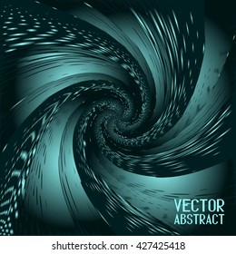 Abstract Halftone Wave Background. Turquoise Dots Pattern. Vector Illustration