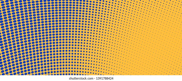 Abstract halftone wave background. Vintage art texture. Chaotic vector pattern. Template for printing on business cards, labels, badges