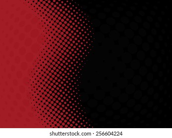 Abstract halftone wave with black background