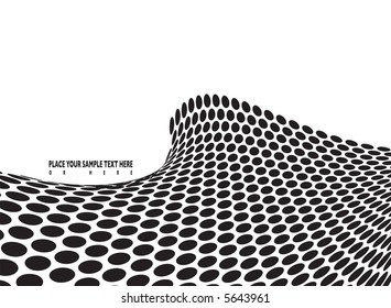 abstract halftone wave in black and white with room to add your own text