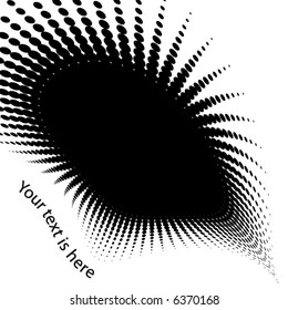 abstract halftone wave in black and white with room to add your own text