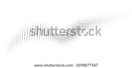 Abstract halftone wave design, dynamic black dot pattern, modern flowing curve element, subtle monochrome motion graphic, digital technology background