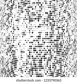 Abstract halftone wave of dots
