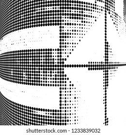 Abstract halftone wave of dots