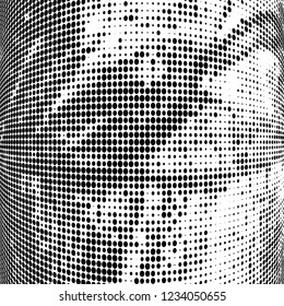 Abstract halftone wave of dots
