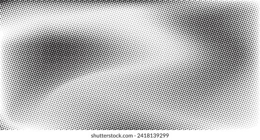 Abstract halftone wave dots background. Futuristic twisted grunge pattern, dots, circles. Vector modern optical pop art texture for poster, business card, cover, label mock-up, layout sticker