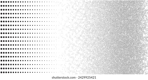 Abstract halftone wave dots background. Futuristic twisted grunge pattern, dots, circles.