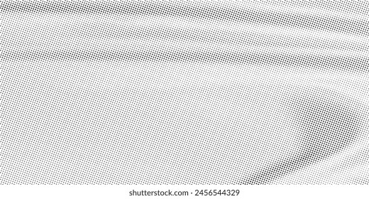 Abstract halftone wave dots background. Futuristic twisted grunge pattern, dots, circles. Vector modern optical pop art texture for posters, business cards and etc