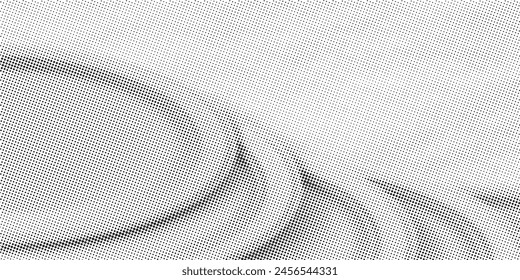 Abstract halftone wave dots background. Futuristic twisted grunge pattern, dots, circles. Vector modern optical pop art texture for posters, business cards and etc