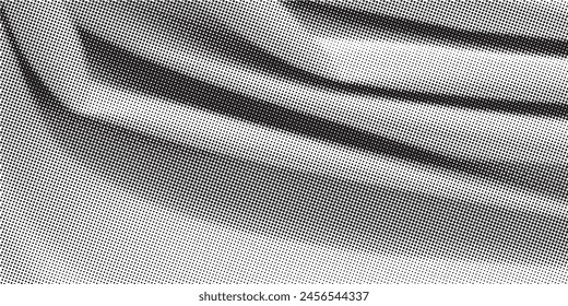 Abstract halftone wave dots background. Futuristic twisted grunge pattern, dots, circles. Vector modern optical pop art texture for posters, business cards and etc