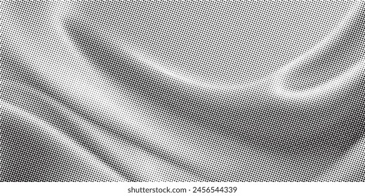 Abstract halftone wave dots background. Futuristic twisted grunge pattern, dots, circles. Vector modern optical pop art texture for posters, business cards and etc