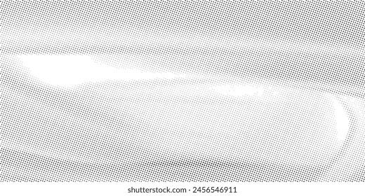Abstract halftone wave dots background. Futuristic twisted grunge pattern, dots, circles. Vector modern optical pop art texture for posters, business cards and etc