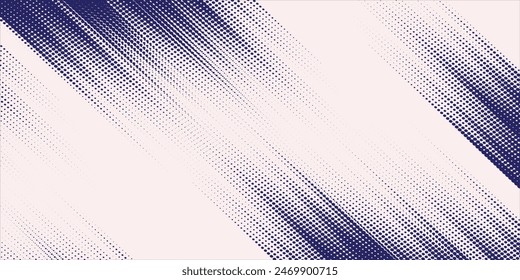 Abstrakter Halbton-Wellenpunkte-Hintergrund. Futuristisches verdrehtes Grunge-Muster, Punkte, Kreise. Vektor