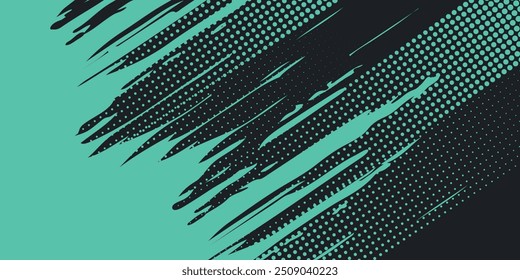 Abstract halftone wave dots background. Futuristic twisted grunge pattern, dots, circles. Vector modern optical pop art texture for posters, business cards and etc