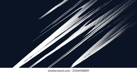 Abstract halftone wave dots background. Futuristic twisted grunge pattern, dots, circles. Vector modern optical pop art texture for posters, business cards