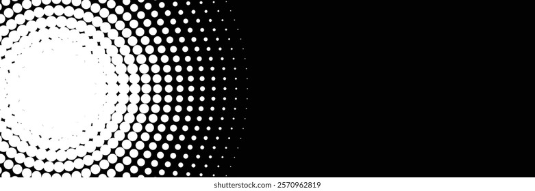 Abstract halftone wave dots background. Futuristic twisted grunge pattern, dots, circles. Vector modern optical pop art texture for posters, business cards and etc