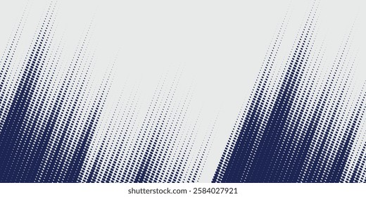 Abstract halftone wave dots background. Futuristic twisted grunge pattern, dots, circles. Vector modern optical pop art texture