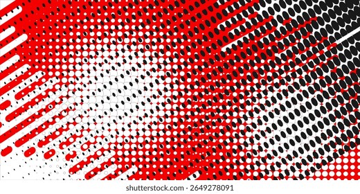Fundo de pontos de onda de meio-tom abstrato. Padrão de grunge retorcido futurista, pontos, círculos. Vetor moderno óptico pop art textura para cartazes, cartões de visita, etc. Eps10