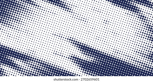 Fundo de pontos de onda de meio-tom abstrato. Padrão de grunge retorcido futurista, pontos, círculos. Vetor moderno óptico pop art textura para cartazes, cartões de visita e etc