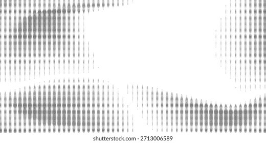 Abstrakte Rasterwelle Punkte Hintergrund. Futuristisch verdrehtes Grunge-Muster punktiert Kreise. Vektor moderne optische Pop Art Textur für Poster Visitenkartenabdeckung einfache Kunst